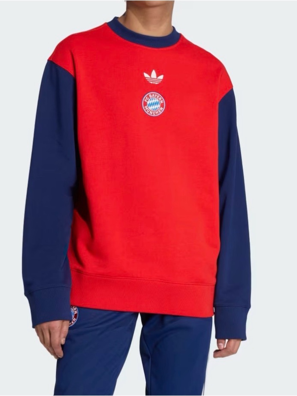 Adidas [L] FC Bayern Munich Lifestyler Crewneck Sweatshirt Red/Navy KC7795